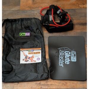 GoFit Glute Blaster Resistance Tube Booty Trainer System Mat Manual & Bag